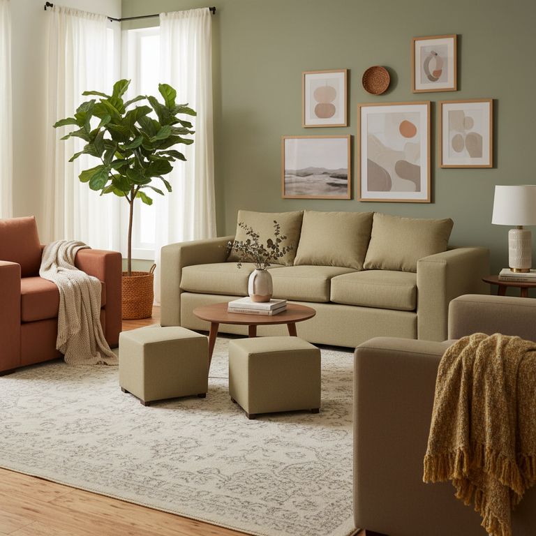 Sofá 3 cuerpos + 2 pouf