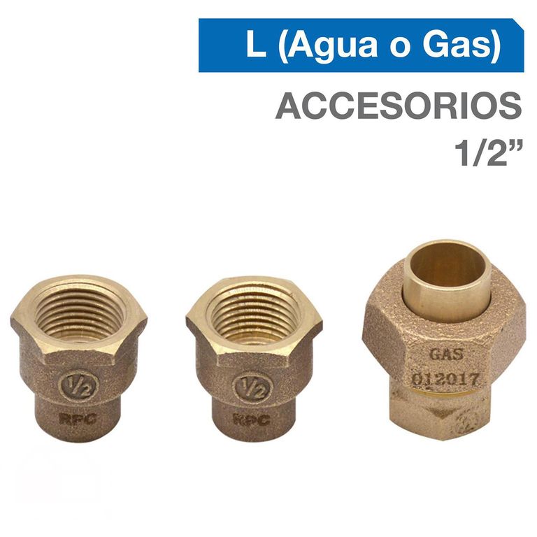 Accesorios de conexión gas para calefón