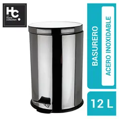 JUST HOME COLLECTION - Basurero 12 Litros Acero Inoxidable Gris