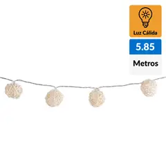 LEDZONE - Guirnalda 220V ovillo blanco 20 luces