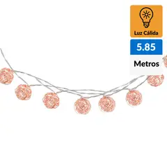 LEDZONE - Guirnalda 220V bola cobre 20 luces