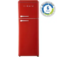 LIBERO - Refrigerador Top Freezer Frío Directo 203 Litros Rojo LRT-210DFRR