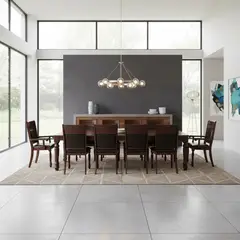 CIC - Juego de Comedor Grand Cordobes 10 Sillas Mesa Rectangular 120x76x240 cm Café