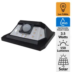 BYP - Aplique de muro led solar con sensor Negro