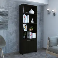 TUHOME - Estante Lisa Melamina 4 Nivel(es) 63x180x26 cm Wengué