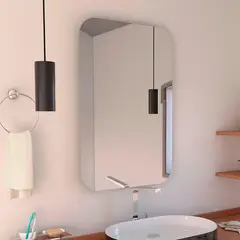 TUHOME - Espejo Baño Rectangular 60x90 cm Gris Pompei