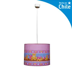 CAROLD STEVENS - Lámpara Colgante Baby 1 Luz Tela Rosa