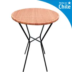 DECO MIMBRE - Mesa de Bar Redonda Fierro 70x100x70 cm Natural