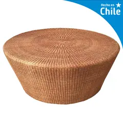 DECO MIMBRE - Mesa de Cocina Redonda MimbreFierro 100x45x100 cm Natural