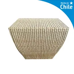 DECO MIMBRE - Puff cubico blanco Blanco