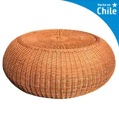 DECO MIMBRE - Mesa Puff Redonda Mimbre 100x50x100 cm Natural