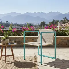 DECO MIMBRE - Sillón para Terraza Metal Blanco 80x65x60 cm