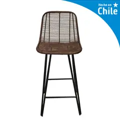 DECO MIMBRE - Silla para Terraza Fibra Natural Cantillana Chocolate 100x40x35 cm