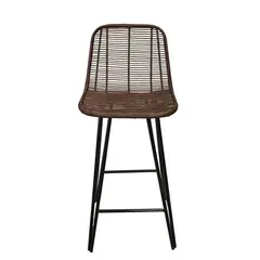 DECO MIMBRE - Silla para Terraza Fibra Natural Cantillana Chocolate 100x40x35 cm