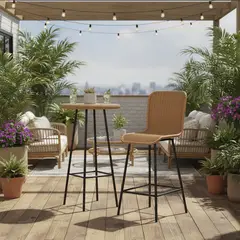 DECO MIMBRE - Silla bar curvas natural Natural