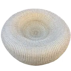 DECO MIMBRE - Sillón huevo blanco fibra natural