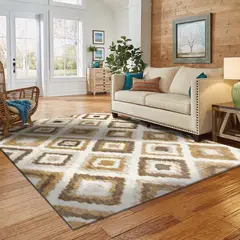 IDETEX - Alfombra Grande Satchi Retro 200x285 cm Polipropileno Café