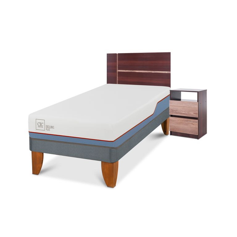 CIC Cama Europea Excellence Plus 1 Plaza + Muebles