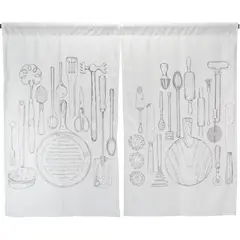 ATMOSPHERA HOME - Cortina cocina tabla usleros 2 paños 70x115 cm