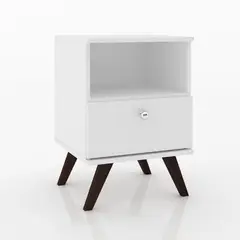 HOGA - Velador 1 Cajón(es) Retro 40x58x38 cm Blanco