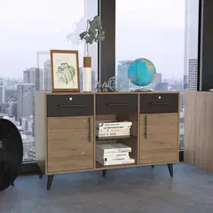 TUHOME - Bufftet 45,6x116,8x75 cm miel/wengue