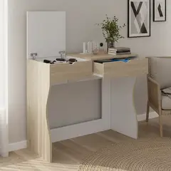 TUHOME - Tocador 2 Cajón(es) PERLA 90 90x78x40 cm Rovere/blanco
