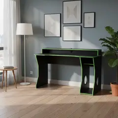 VEKKAHOME - Escritorio gamer 130x59x87,5 cm negro