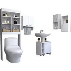 TUHOME - Set De 5 Muebles Para Baño Aglomerado Con Manual