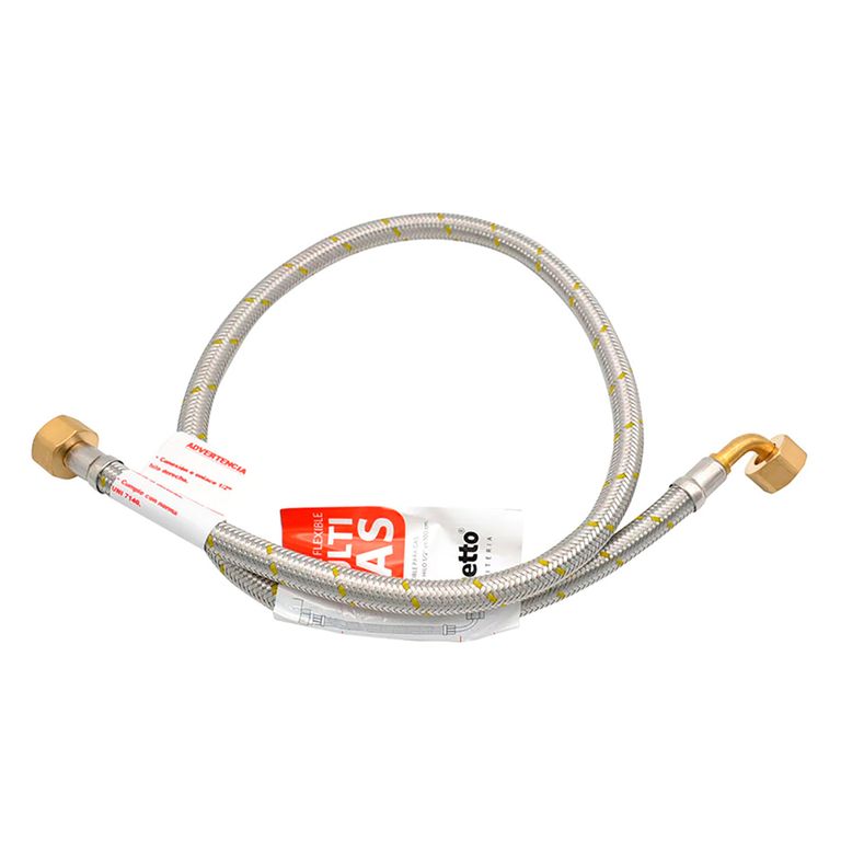 Flex gas HI-HI 1/2 x 1/2 100 cm c/Curva