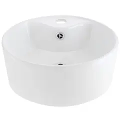 DOMSA - Lavamanos Sobrepuesto con Forma Redonda Loza 36x14x36 cm Blanco