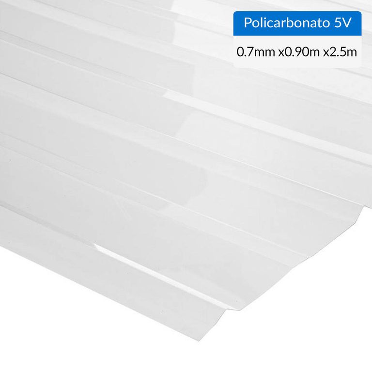 Plancha Premiun Policarbonato 5V 0.7 mm 89x250 cm Transparente