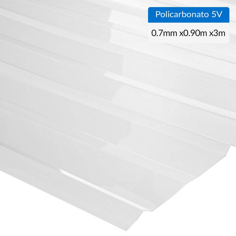 Plancha Premiun Policarbonato 5V 0.7 mm 89x300 cm Transparente
