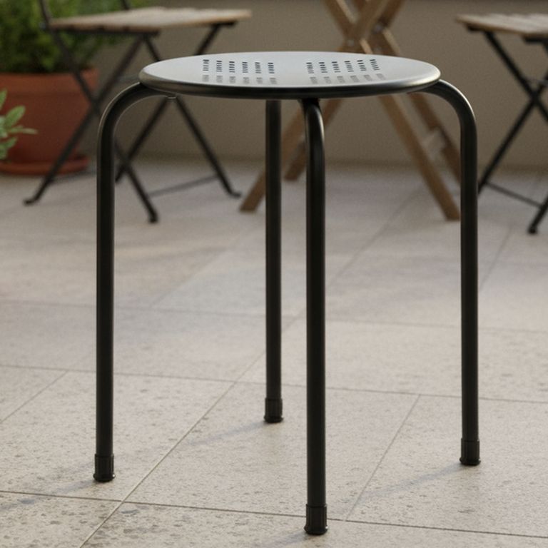 Banco Perforado Negro 45x30x30 cm
