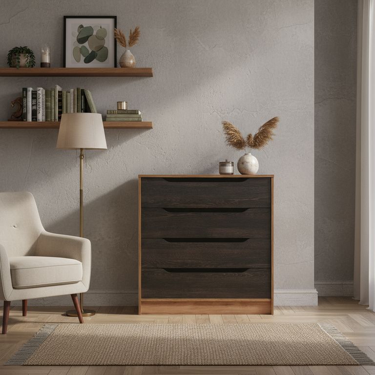 CIC Cómoda 4 Cajón(es) ESPRESSO 80x85x45 cm Espresso
