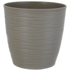 REYPLAST - Macetero redondo estilo piedra plastico 18 cm taupe