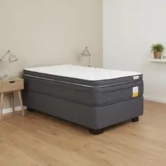 DRIMKIP - Cama Americana Eurotop 1 Plaza Bn 90X190 Cm + Topper