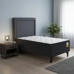 DRIMKIP - Cama Europea Eurotop 1 Plaza Plus Bn 90X200 Cm + Respaldo