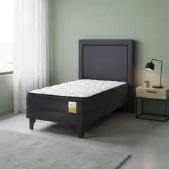 DRIMKIP - Cama Europea Eurotop 1.5 Plaza Plus Bn 105X200 Cm + Respaldo