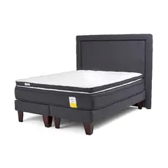 DRIMKIP - Cama Europea Eurotop Full BD 137x190 cm+ Topper + Respaldo
