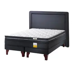 DRIMKIP - Cama Europea Eurotop 2 Plazas Bd 150X190 Cm + Topper + Respaldo