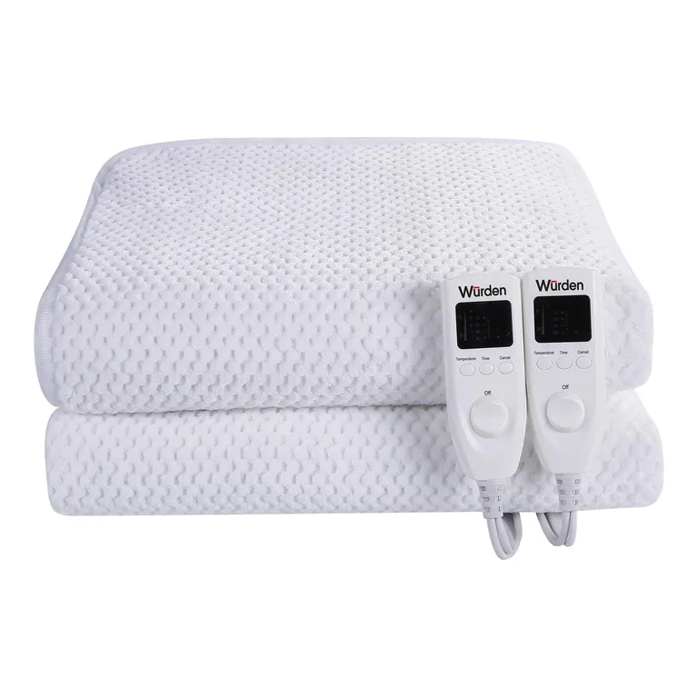 Calientacamas con Control Led Eléctrica Poliéster 2 plazas 140 W Blanco