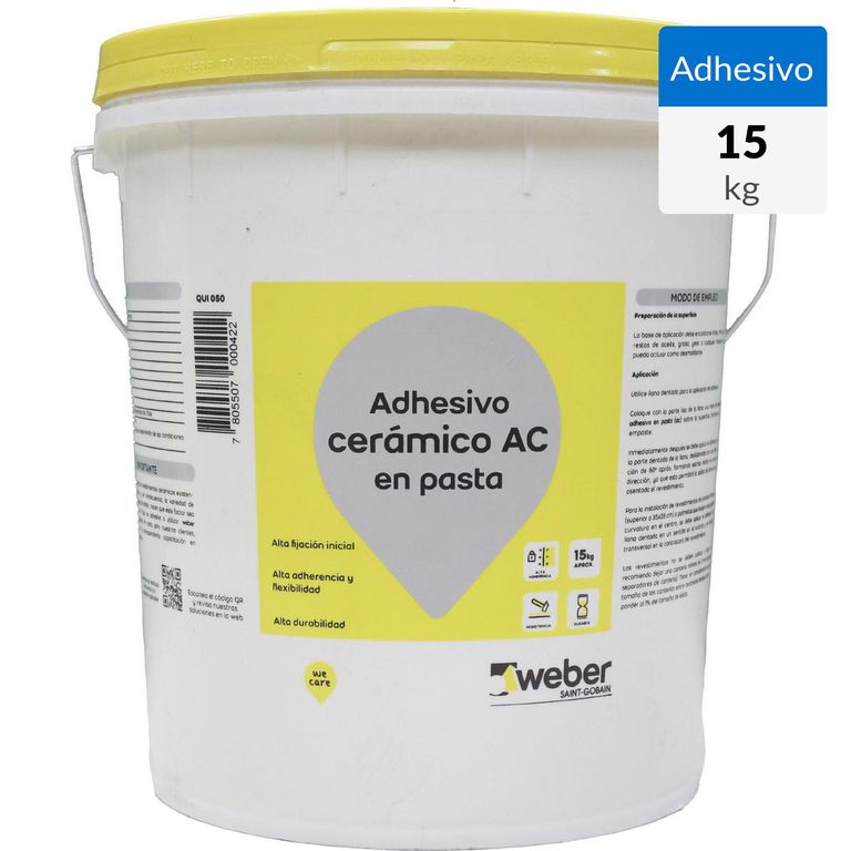 Adhesivo Cerámico Muro Superficie Flexible 15 kg