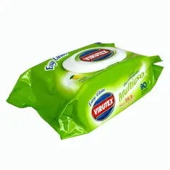 VIRUTEX - Toallas húmedas desinfectantes multiuso x90un limón