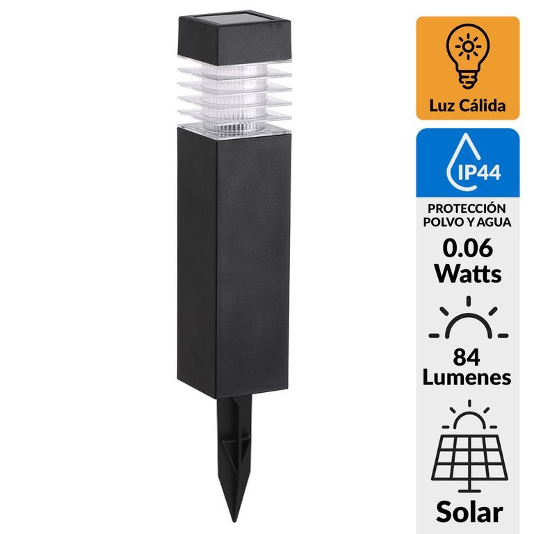 Estaca Solar Led Cuadrada 0.06 W IP 44 84 lm Luz Cálida