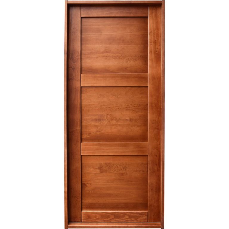 Puerta Pino 3 paneles Dual castaño