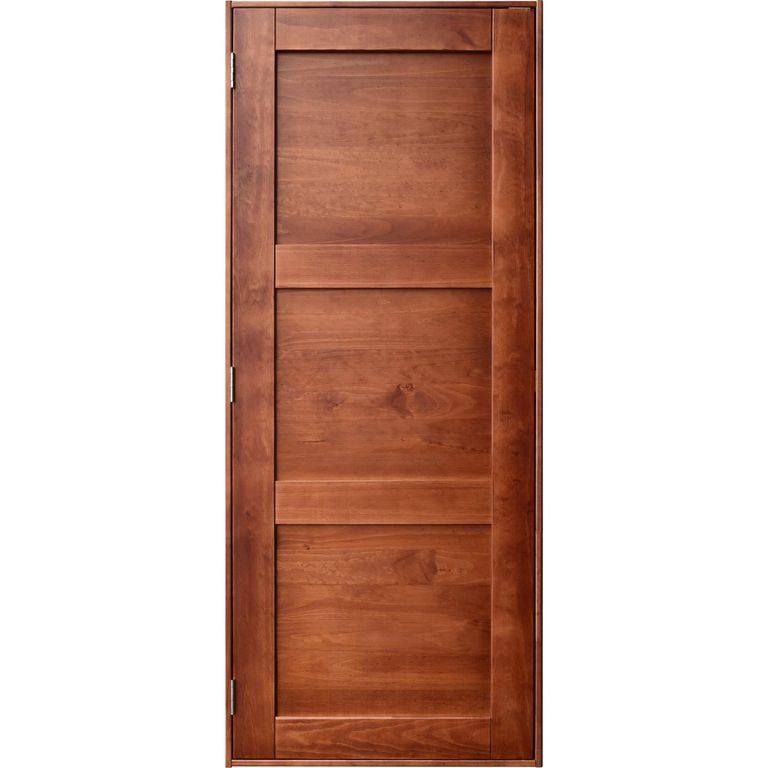 Puerta Pino 3 paneles Dual castaño