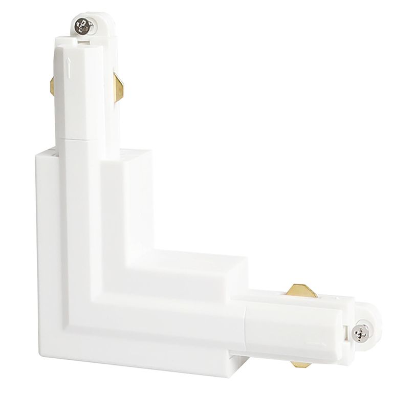 Conector esquina izquierdo riel blanco