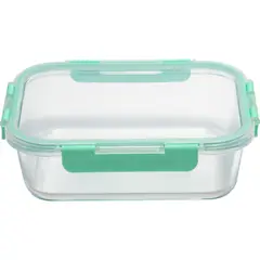 JUST HOME COLLECTION - Contenedor de Alimento Rectangular con Tapa Clip Vidrio 1500 ml