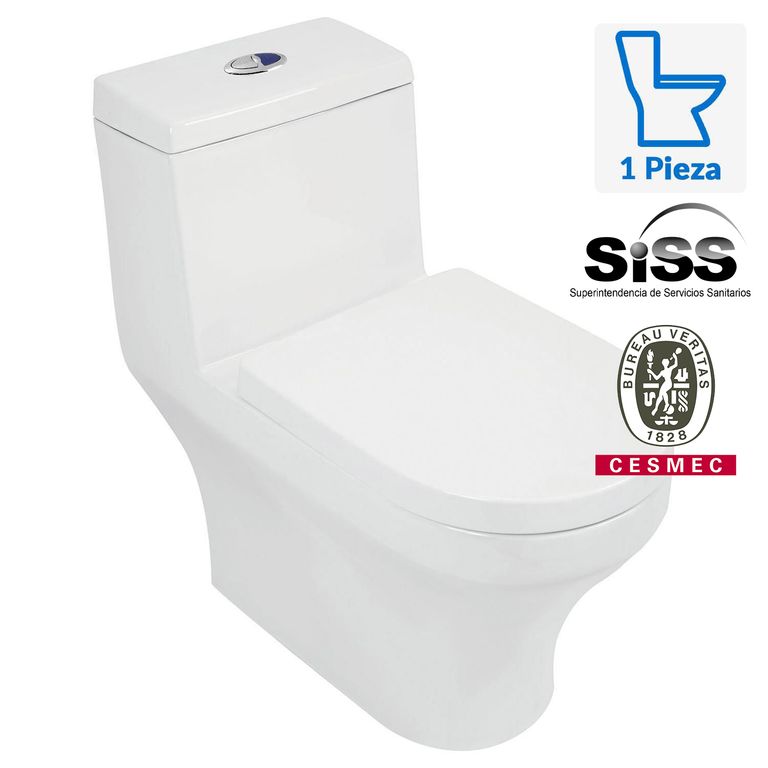Sanitario One piece a Piso 30,5 cm 4 Litros Fussion Blanco
