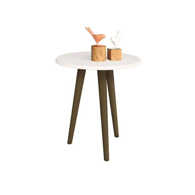 Mesa lateral brillante blanco 48x44x44 cm